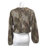 ZARA Multicolor Leopard Animal Print Cropped Pullover Sweatshirt Sweater Top S Photo 1