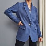 ✨HP✨Lapel Neck Split Back Blazer✨ Blue Size M Photo 2