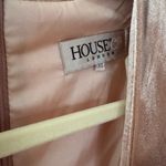 House Of CB Velvet Long Sleeve Dress in Dusty Rose Plunging Neckline Mini - XS Photo 3