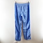 Lilly Pulitzer Deri Linen High rise Straight Leg Chambray Pants Blue Medium Photo 3