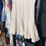 Club Monaco Linen Fluted Hem Mini Dress Beige Neutral Photo 12