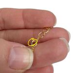 New Chainspro N Initial Monogram Wood Look Gold Tone Chain Necklace Photo 8