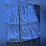 Blue Island Mini Dress Womens White Rayon Eyelet Ruffled Hem Keyhole Size L Size L Photo 14