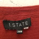 1. State {24W}  Mineral Red Faux Wrap Crepe Gauze Dress Photo 9