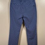 Tory Burch Sport Ankle Pants Size 0 Blue Geometric Straight Leg Golf Work Office Photo 1