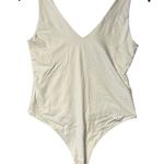 Second Skin Anthropologie Women's L White Bodysuit Comfort Neutral Casual Flawed Size L Photo 0