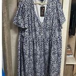 NEW Plus Mini Dresses Flowy Floral Print Blue Dress 4X Photo 0