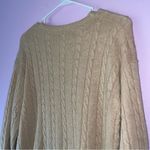 Vintage Greenwich L Cashmere Cream Sweater Cable Knit Fisherman Quiet Luxury Size L Photo 5