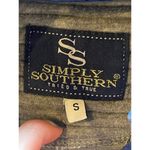 Simply Southern  Gray‎ And Blue Ribbed Quarter Snap Pullover Top Size S Photo 8