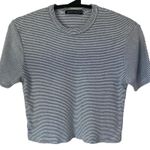 Brandy Melville Striped Cropped Tee Short Sleeve OS Blue White Made in Italy Photo 0