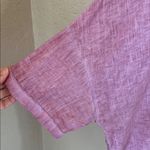 120% Lino linen rose button down blouse Pink Size M Photo 2