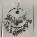 Silver Hoop charm jingle belly dance earrings Photo 3