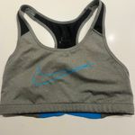 Nike Dri-Fit Gray Blue Racerback Full Coverage Athletic Womens Sports Bra Large Photo 0