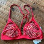 BKE  brass studded red strappy L festival sexy bikini top Photo 0