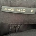 Black Halo  High Rise Black Pleat Front Wide Flare Leg Dress Pants size 6 Photo 6