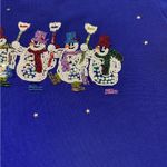 Lisa International Festive Snowmen Beaded Christmas Sweater Royal Blue Sz M Size M Photo 9