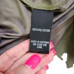 AGB Dress Womens Small Olive Green Shift Dress Lined Sleeveless Ruffle Necklace Photo 7