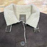 Old Navy Faux Suede Jacket Coat Brown Sherpa Fleece Lined Y2K Women’s Medium Photo 4