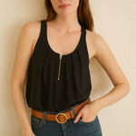 Ulla Johnson  silk textured black flowy tank top Photo 0
