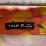 SheIn Womens Oranges Pattern Long Sleeve Button Down Shirt  Size S Orange-Yellow Photo 3