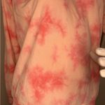 Lucky Brand  Sweater Womens M Pink White Tie Dye Sweatshirt Crew Neck Pullover. Photo 7