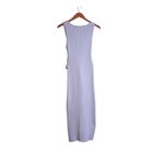 Good American Lilac Ribbed Knit Belted Waist Bodycon Sleeveless Midi Dress Photo 2