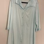 Vanity Fair  Moo Moo Nightgown Baby Blue Flower Detail Button‎ Down Front Large Photo 0