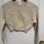 Crush Cashmere cropped crewneck sweater Beige Ivory Size 2(medium) Tan Photo 0
