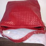 Red Woven Lulu Dharma Bucket Bag Purse & Dust Bag Photo 9