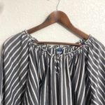 Old Navy Womens Shirt Blouse Blue White Stripe
Short Sleeve Crochet Hem Size XXL Black Photo 2