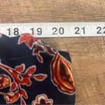 Womens Dress Size Small Navy Orange Long Neck Tie Sheer Bottom Upper Lining Work Blue Photo 8