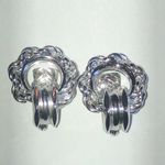 Sperry  Brand Vintage Silver Tone Twisted Rope Boho Earrings Photo 2