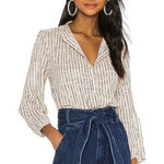 Apiece Apart Core Bravo Top Wabi Dot Print Cream Black 100% Cotton Size 10 Boho Photo 0