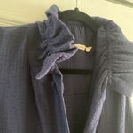 Soft Surroundings  Navy Sleeveless tunic‎ top blouse Metal Button Size Large Photo 4