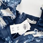 Abercrombie & Fitch NEW The A&F Emerson Chiffon Long-Sleeve Midi Dress Navy Blue Photo 5