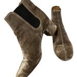 Madewell  walker chelsea Velvet slip on Ankle block heeled Boots silver bootie 7 Photo 0