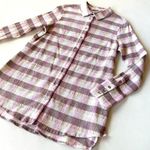 Soft Surroundings Gauze Button Down Checked Blouse Photo 2