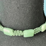 Free People NWT  Sweet Caroline Choker ~ Green Cord and Natural Stone Photo 0