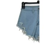 SheIn Women's Sexy Shorts Ripped Raw Hem Stretch Mid-Rise Denim Blue 25 NWT Photo 2