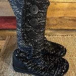 UGG  Black And Silver Shimmer Tall Cardy Knit‎ Boots Size 6 Photo 0