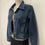 See By Chloe  Cropped Denim Jean Jacket Size 6 Rhinestone Buttons Chic Classic Photo 3