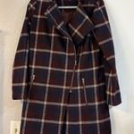 Cupcakes & Cashmere Plaid Window Pane Midi Wool Winter Holiday Blue Burgundy XS Photo 0