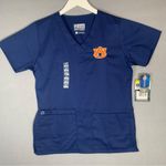 WonderWink Auburn Scrub Top  Navy Blue Short Sleeve Size XS Photo 0