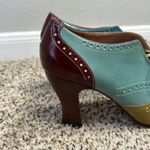 John Fluevog Brogued Lace-up Oxford Heel Blue Green Burgundy 11 Discontinued Photo 4