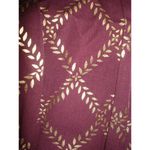 Isaac Mizrahi New Womens Live! Stretch Maroon Red Gold Foil Leaf Pants 2T 2 Tall Photo 4