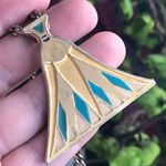 Vintage 70s Metropolitan Museum of Art Egyptian revival pendant on chain Photo 1