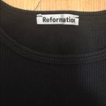 Reformation  Black Cropped Ribbed Baby Tee Sz S Photo 3