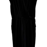 H by Halston  BLACK V-NECK JUMPSUIT SIZE LARGE Black Photo 0