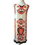Luxury brand Chic FIGUE Sleeveless Dress cream Orange and Black Accents MSRP498 Size M Photo 4