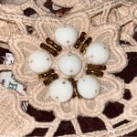 Free People  Women’s Size 2 Espresso Brown Cream Embellished Beads Shift Dress Photo 5